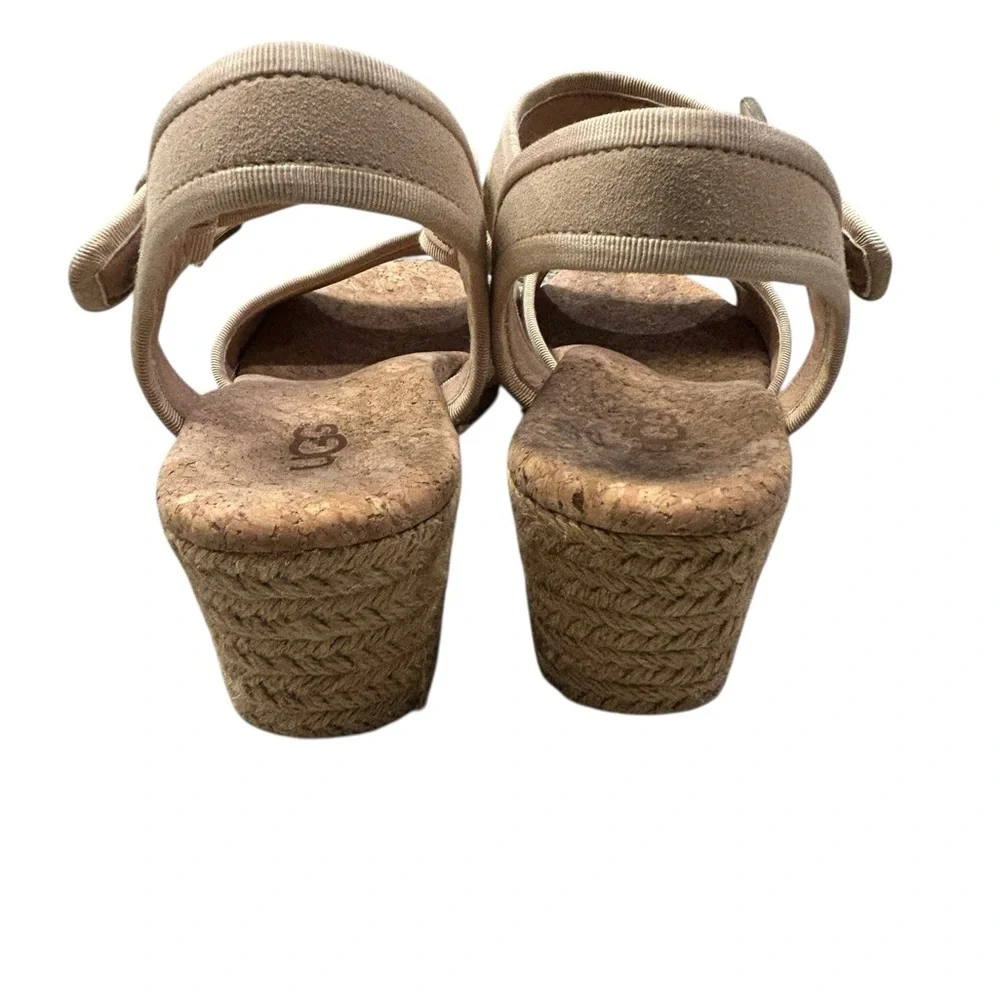 UGG Maybell Wedge Espadrille Suede‎ and Weave Women’s Sandals Size 9 US